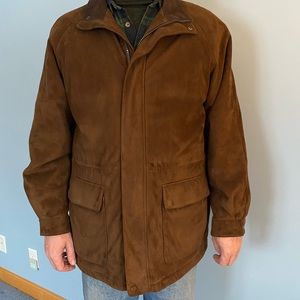 Men’s brown suede dress coat